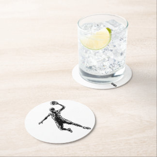 Dessous-de-verre Rond En Papier Joueur de basket-ball Slam Dunk Dark Design