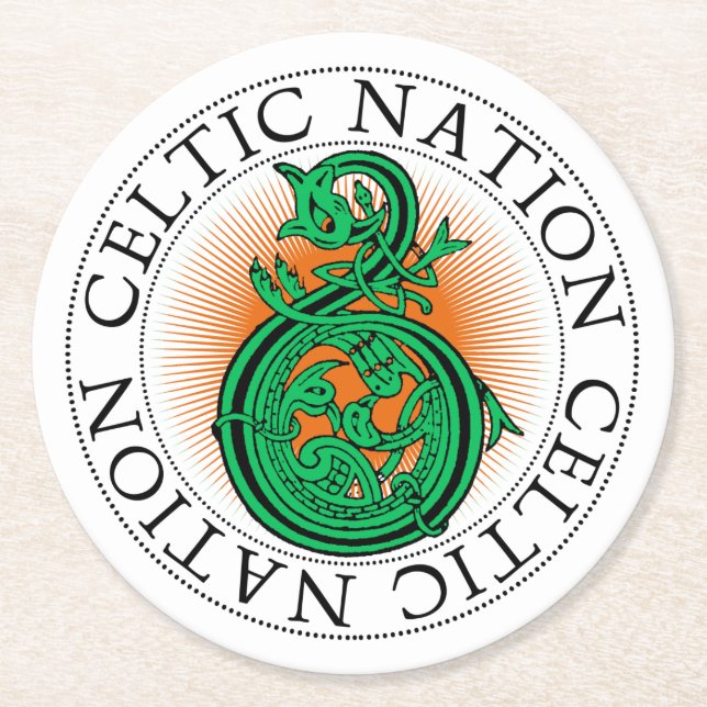 Dessous-de-verre Rond En Papier Jour de la Saint Patrick Celtic Knot (Devant)