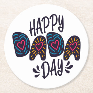 Dessous-de-verre Rond En Papier Joyeuse fête du Dada Bonne Fête des pères DESSOU