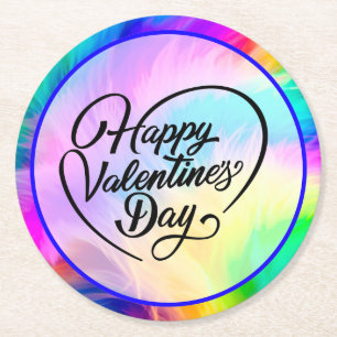 Dessous-de-verre Rond En Papier Joyeuse Saint-Valentin-23823