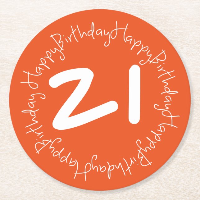 Dessous-de-verre Rond En Papier Joyeux anniversaire (Devant)