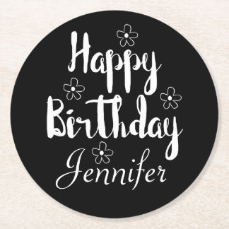 Dessous-de-verre Rond En Papier Joyeux anniversaire