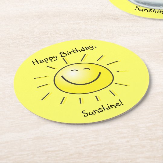 Dessous De Verre Rond En Papier Joyeux Anniversaire Soleil Zazzle Fr