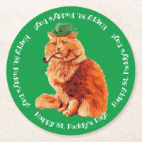 Joyeux St. Patrick's Day Lucky Cat Paper Dessous d