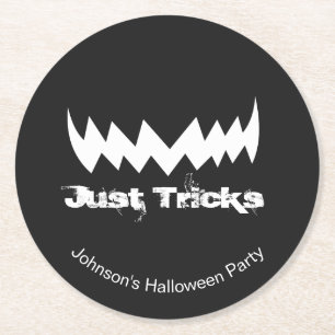 Dessous-de-verre Rond En Papier Juste des traces mal sourire Halloween