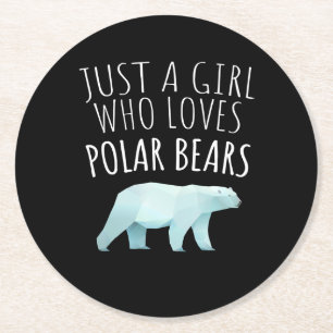 Dessous-de-verre Rond En Papier Juste une fille qui aime les ours polaires Amoureu