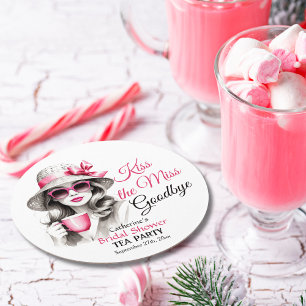Dessous-de-verre Rond En Papier Kiss The Miss Goodbye Fête des mariées Tea Party