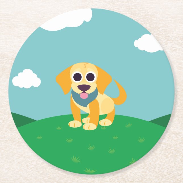Dessous-de-verre Rond En Papier La BO le chien (Devant)