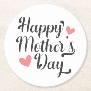 Dessous-de-verre Rond En Papier La calligraphie de la Journée des mères des plus