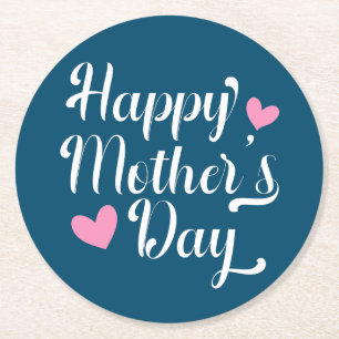Dessous-de-verre Rond En Papier La calligraphie de la Journée des mères des plus
