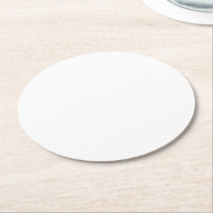 Dessous-de-verre Rond En Papier La couleur solide simplement blanche le