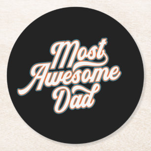 Dessous-de-verre Rond En Papier La Fête des pères papa la plus géniale   DESSOUS D