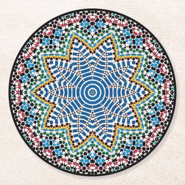 Dessous-de-verre Rond En Papier La mosaïque de Talavera (Devant)