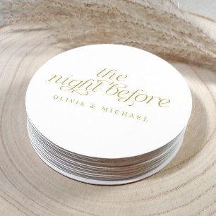 Dessous-de-verre Rond En Papier La Nuit Avant Le Dîner De Répétition Mariage D'Or
