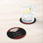 Dessous-de-verre Rond En Papier La Parties scintillant Damask Las Vegas Mariage Co<br><div class="desc">Célébrez dans le style avec ces dessous de verre en papier mariages modernes et très tendance. Ce design est facile à personnaliser avec votre libellé d'événement spécial et vos invités seront ravis quand ils verront ces dessous de verre fabuleux. Les éléments mariages correspondants se trouvent dans la collection.</div>