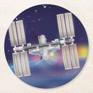 Dessous-de-verre Rond En Papier La Station spatiale internationale