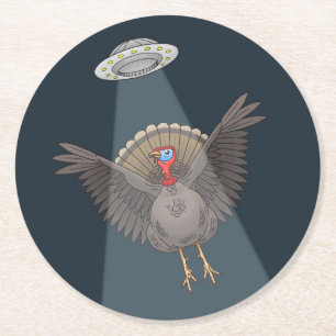 Dessous-de-verre Rond En Papier La Turquie sauvée par des extraterrestres