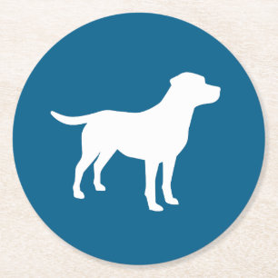 Dessous-de-verre Rond En Papier Labrador Chien Baby shower Blue Boy Lab