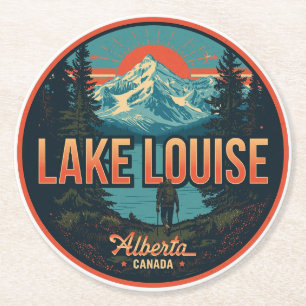 Dessous-de-verre Rond En Papier Lac Louise Canada Voyage Cadeau Parc national de B
