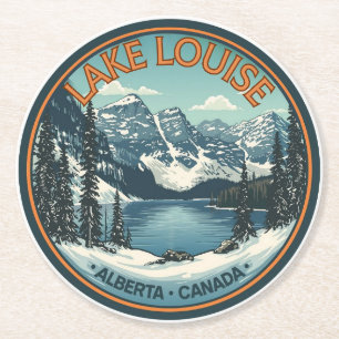 Dessous-de-verre Rond En Papier Lac Louise Canada Voyage Cadeau Parc national de B