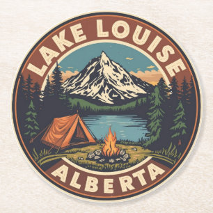 Dessous-de-verre Rond En Papier Lac Louise Canada Voyage Cadeau Parc national de B