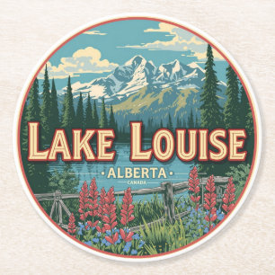 Dessous-de-verre Rond En Papier Lac Louise Canada Voyage Cadeau Parc national de B