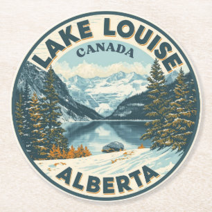 Dessous-de-verre Rond En Papier Lac Louise Canada Voyage Cadeau Parc national de B
