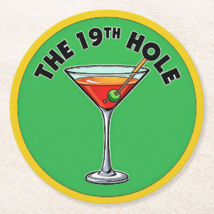 Dessous-de-verre Rond En Papier Le 19ème trou : Parfait pour les amateurs de golf