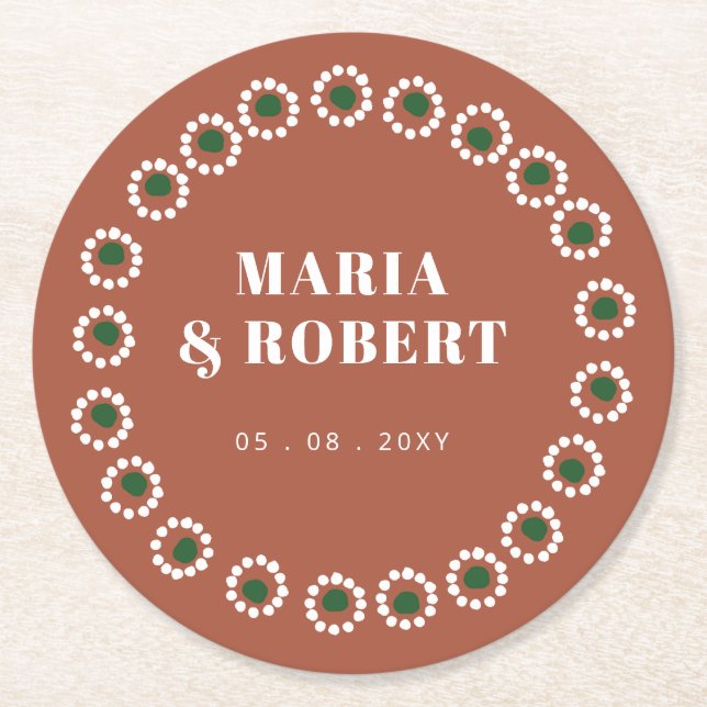 Dessous-de-verre Rond En Papier Le Boho Barro mexicain (Devant)