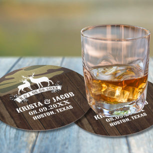 Dessous-de-verre Rond En Papier Le Cerf Occidental La Chasse Est Finie Par Le Mari