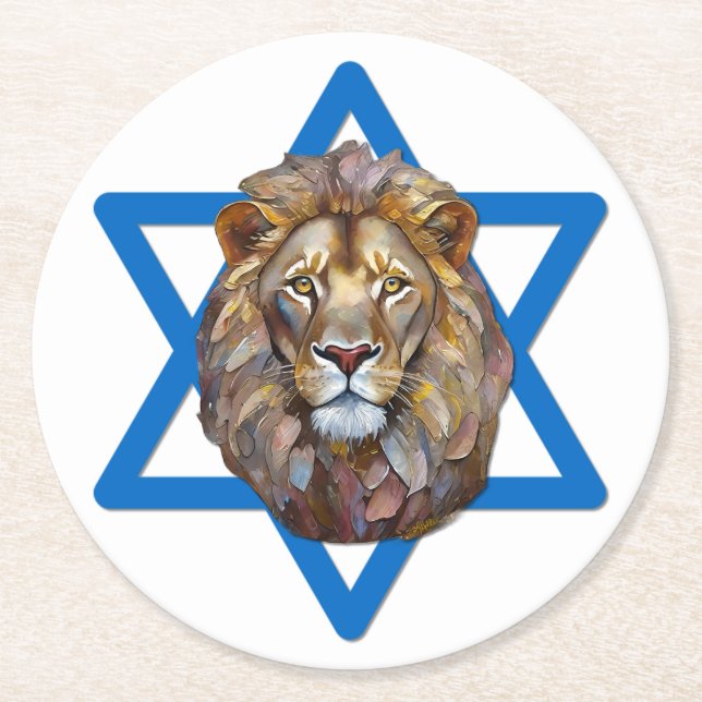 Dessous-de-verre Rond En Papier Le Lion De Juda (Devant)
