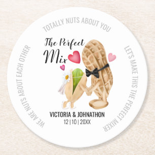 Dessous-de-verre Rond En Papier Le Mix Nuts Parfait Drôle Traitement Mariage