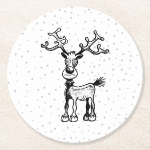 Dessous-de-verre Rond En Papier Le Noël de Rudolph