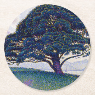 Dessous-de-verre Rond En Papier Le Pin Bonaventure, peinture à l'huile, Paul Signa