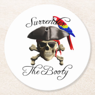 Dessous-de-verre Rond En Papier Le Pirate Amusant Rend Le Booty