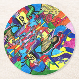 Dessous-de-verre Rond En Papier Le rêve de l'artiste dessous de verre rond