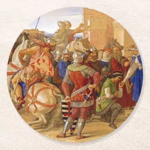 Dessous-de-verre Rond En Papier Le roi Arthur et les chevaliers de la table ronde