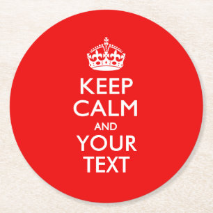 Dessous-de-verre Rond En Papier Le rouge classique GARDENT LE CALME ET votre texte