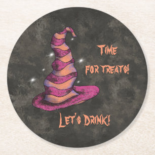 Dessous-de-verre Rond En Papier Le temps des friandises, Buvons Halloween Witch