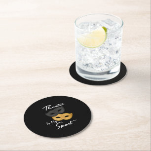 Dessous-de-verre Rond En Papier Le Théâtre Est Mon Sport   Cadeau de théâtre Lover