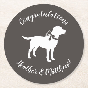 Dessous-de-verre Rond En Papier Le thème du chien du Labrador Baby shower Neutre s