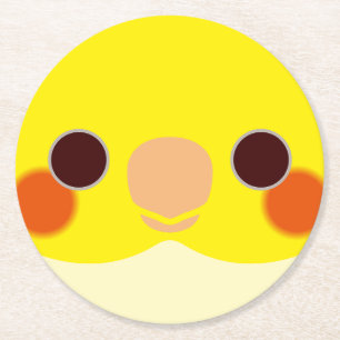 Dessous-de-verre Rond En Papier Le visage d'un cockatiel lutino