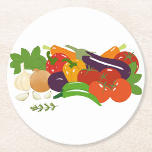 Dessous-de-verre Rond En Papier Légumes