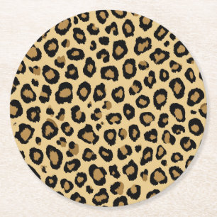 Dessous-de-verre Rond En Papier Léopard pour Baby Shower