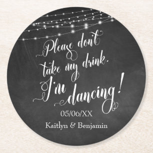 Dessous-de-verre Rond En Papier Les lumières du tableau noir S'il vous plaît ne pr