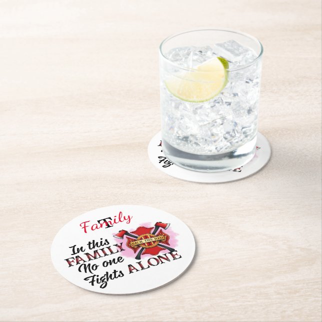 Dessous-de-verre Rond En Papier Les pompiers s'unissent en esprit (En situation)