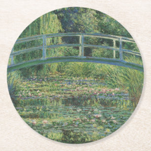 Dessous-de-verre Rond En Papier L'étang À Eau, Peinture À L'Huile Paysagère, Monet