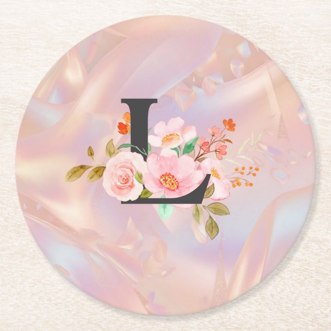 Dessous-de-verre Rond En Papier Lettre L (Devant)