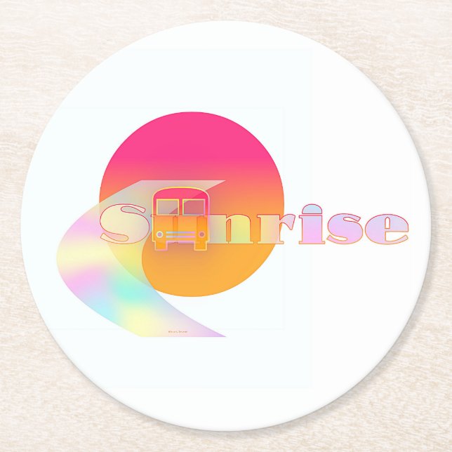 Dessous-de-verre Rond En Papier Lever du soleil (Devant)