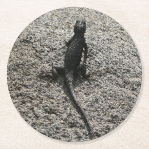 Dessous-de-verre Rond En Papier Lézard noir